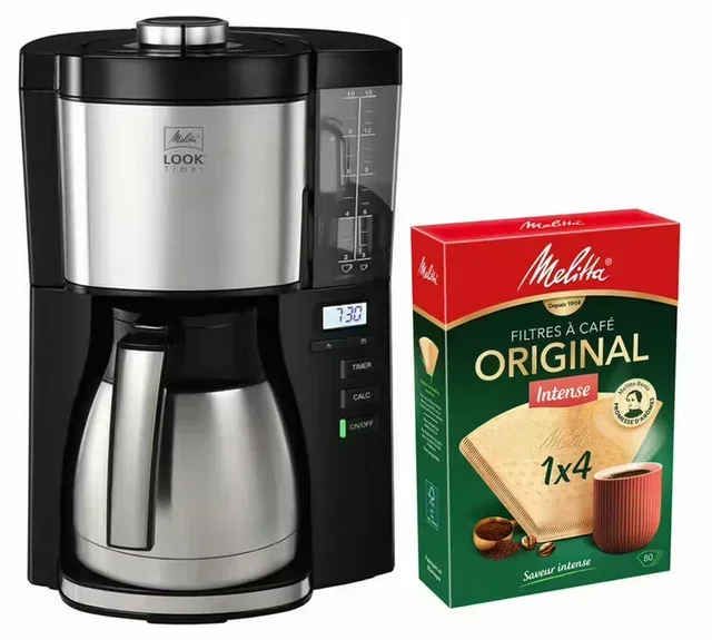 Melitta Look V Therm Timer 1025-18 + Original Intense Filters 1x4 x80