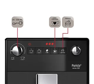 Macinacaffè Espresso MELITTA Purista® F230-002 Pure Black Exclusive