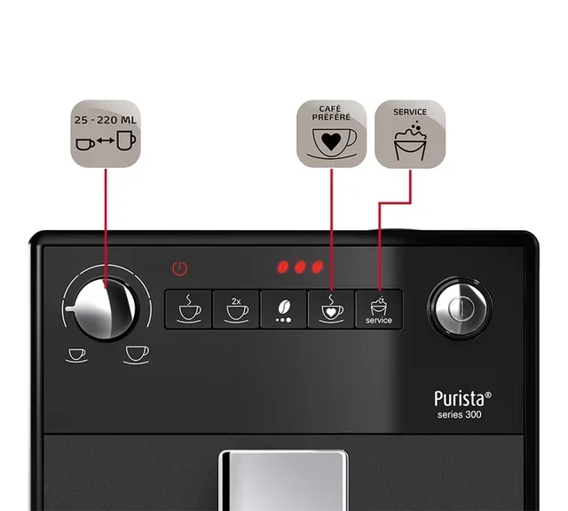 Macinacaffè Espresso MELITTA Purista® F230-002 Pure Black Exclusive