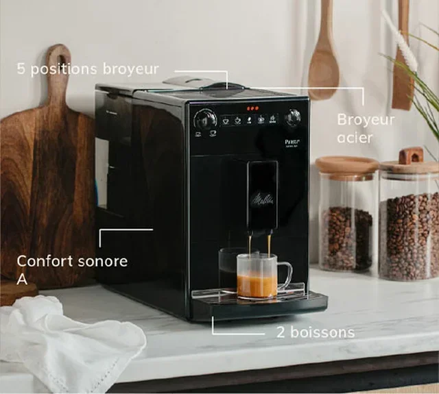 Macinacaffè Espresso MELITTA Purista® F230-002 Pure Black Exclusive