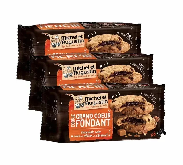 Michel &amp; Augustin – Poklon set 3 kutije srcolikih keksa: crna čokolada, pekan orasi i karamel