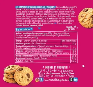 MICHEL &amp; AUGUSTIN Mini Čokoladni Kolačići – 100 g – Rok trajanja 01.03.2026