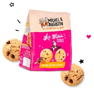 MICHEL &amp; AUGUSTIN paket mini keksa pekan-čokolada – 9 kesica x 100g