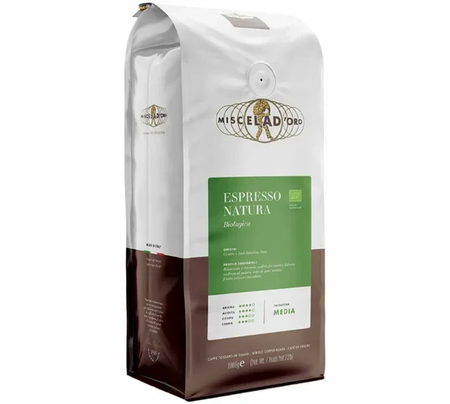 Miscela d'Oro Natura Organic Espresso Beans 1Kg - Professional Grade