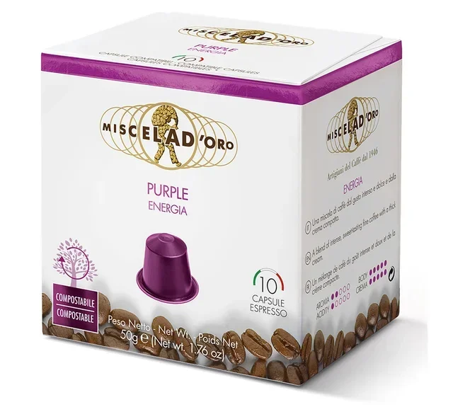 MISCELA D'ORO Purple Energia – 10 Nespresso* Original Compatible Capsules
