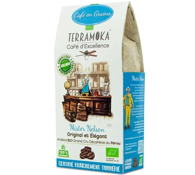 Chicchi di Caffè Mister Nelson Perù Biologico Decaffeinato - 200g - TERRAMOKA