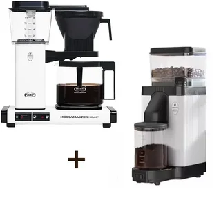 Pakke Filterkaffetrakter KBG 741 Select + Kaffekvern KM5 Matt Hvit - MOCCAMASTER