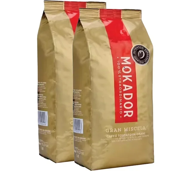 MOKADOR CASTELLARI - 2 x 1 kg - Whole Bean Coffee 100% Straordinario Gran Miscela