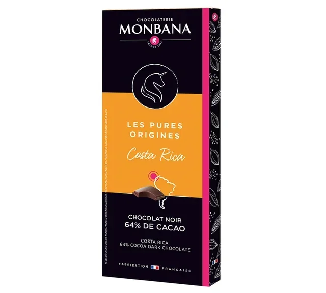 MONBANA Dark Chocolate Bar 64% Cocoa Costa Rica - 100g