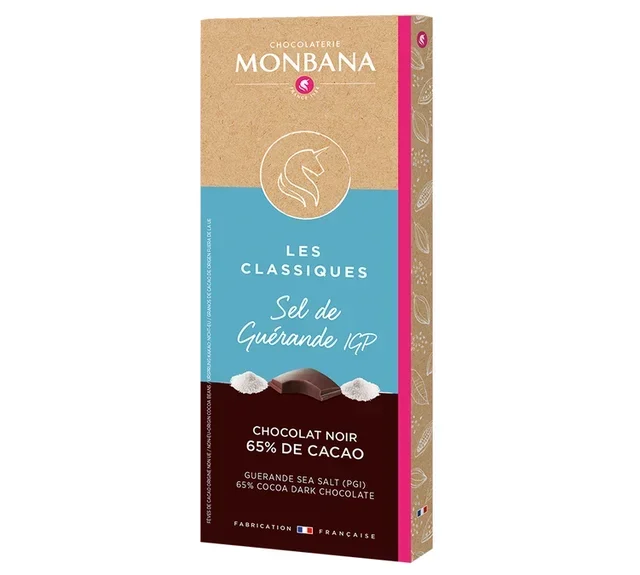 MONBANA Dark Chocolate Bar with Guérande Salt - 80g