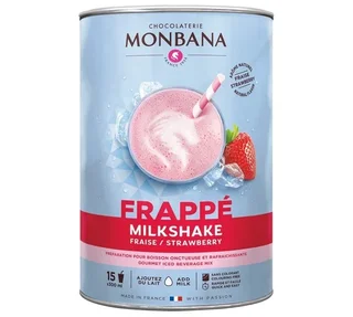 Bebida frappé - Milkshake de morango - Embalagem 1 kg - MONBANA