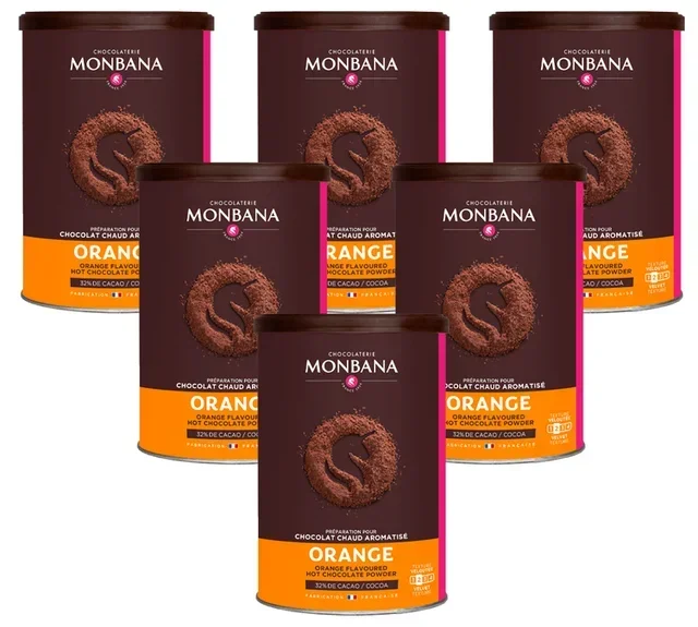 Monbana Orangen-Schokoladenpulver 6er-Pack 6x250g Professionell