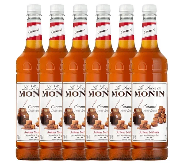 Jarabe Monin de caramelo - Botella de plástico - 6 x 1 litro