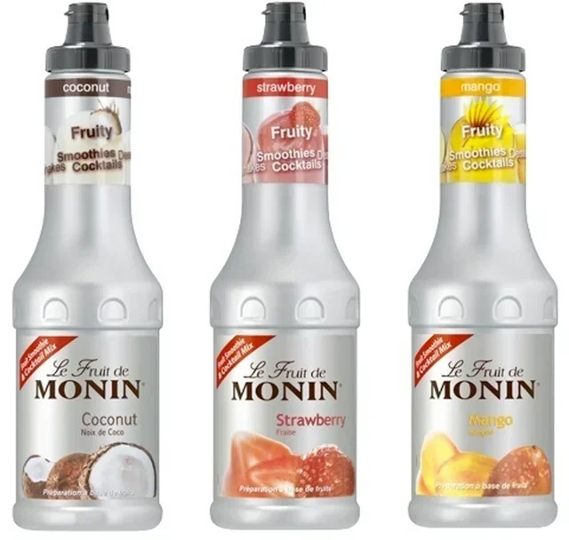 Monin set voćnih smutija: kokos, jagoda i mango – 3 x 50 cl