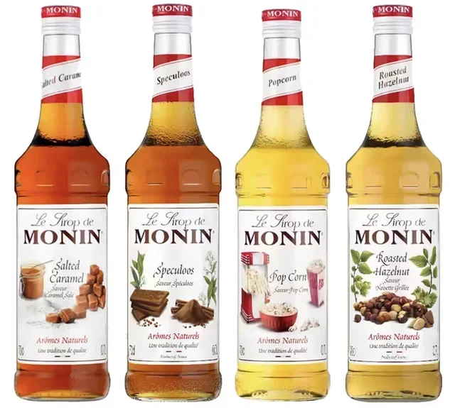 Set od 4 sirupa Monin – pečeni lešnik / speculoos / slani karamel / kokice – 4 boce od 70 cl