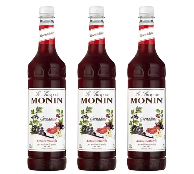 Jarabe MONIN Granada Profesional - Pack 3 Botellas PET 1L