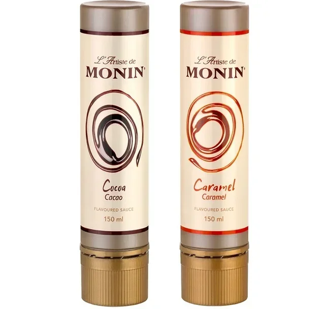 Monin L'Artiste Set Soseva – Karamela i Kakao (2 x 150 ml)