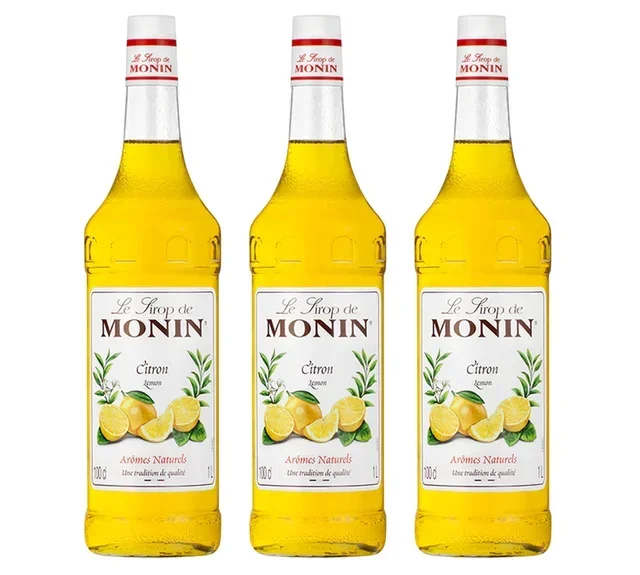 Monin Lemon Syrup Trio - 3 x 1L Pack