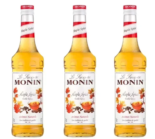 Pack 3 Jarabes MONIN Arce y Especias 70cl - Uso Profesional