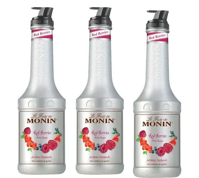 Kit 3 Puree di Frutta Monin Frutti di Bosco - 3 x 1L