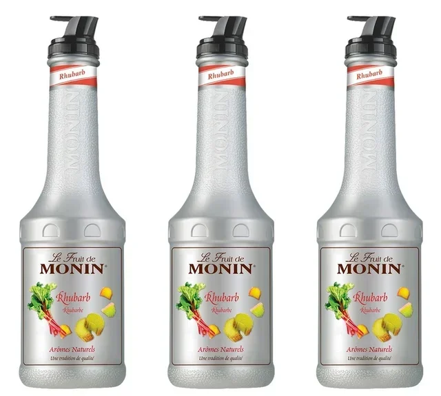 Kit 3 Puree Monin Rabarbaro - 3 x 1L
