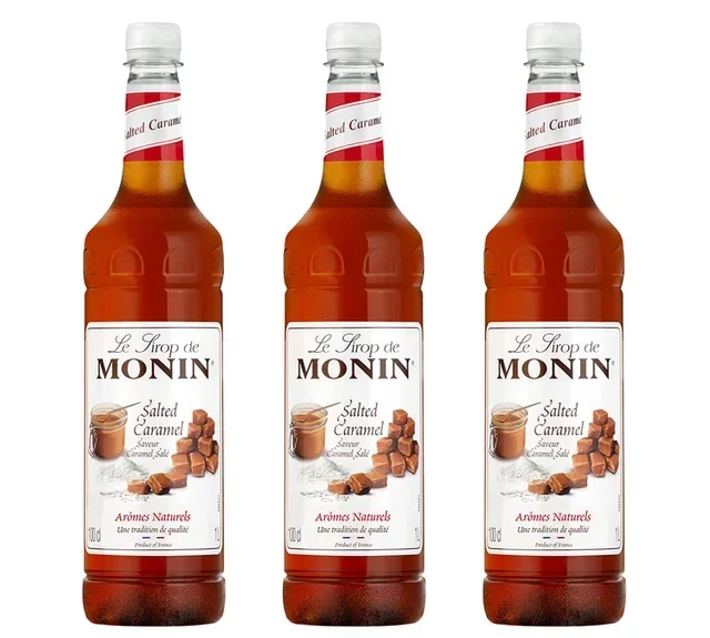 Jarabe Caramelo Salado MONIN - 3 Botellas PET 1L Profesional