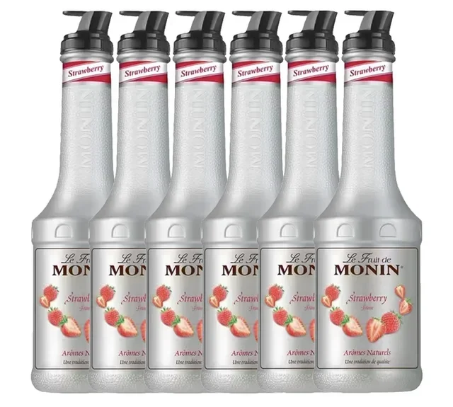 Confezione 6 Puré di Frutta Monin - Fragola - 6 x 1 L