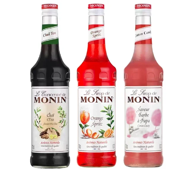 Monin Сируп Колекција – Чај Чај / Наранџа Сприц / Памучни Шећер – 3 x 70 cl