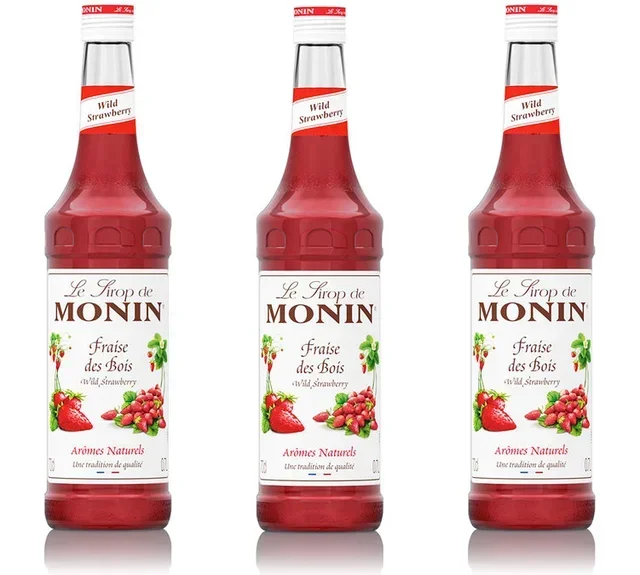 Monin Wild Strawberry Syrup - Pack 3x70 cl