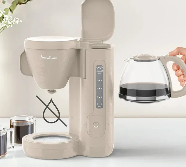 Morning Drip Coffee Maker FG2M0B10 Warm Gray - MOULINEX