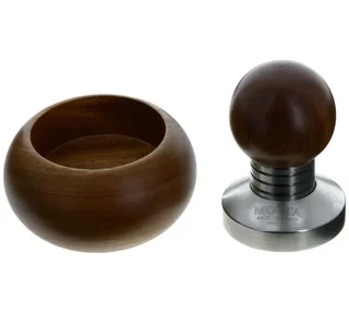 Tamper MOTTA 58 mm Aço e Madeira Escura com Suporte