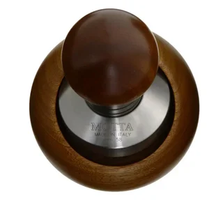 Tamper MOTTA 58 mm Aço e Madeira Escura com Suporte