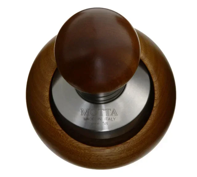 Тампер MOTTA 58 мм с неръждаема основа, тъмно дърво и поставка