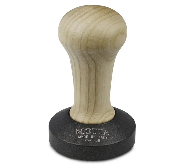 Tamper espresso MOTTA 58 mm - Base antistatique et poignée bois