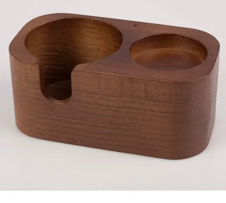 Station de tassage en bois Motta - 2 emplacements porte-filtre et tamper