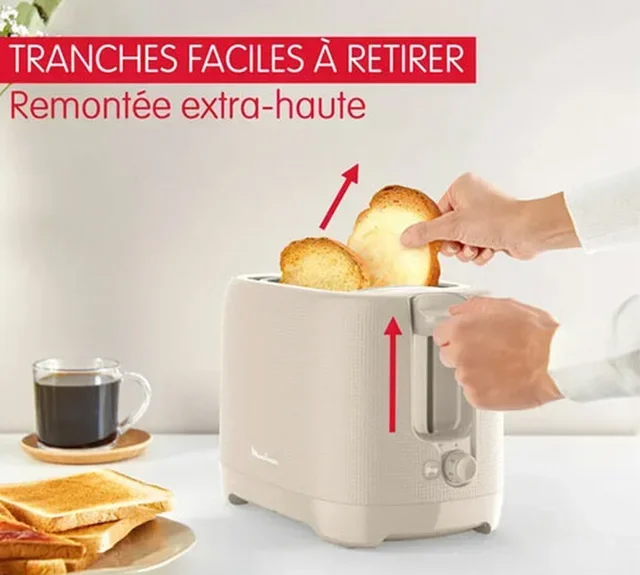 MOULINEX Morning LT2M0B10 Toaster 2 Slices Warm Gray