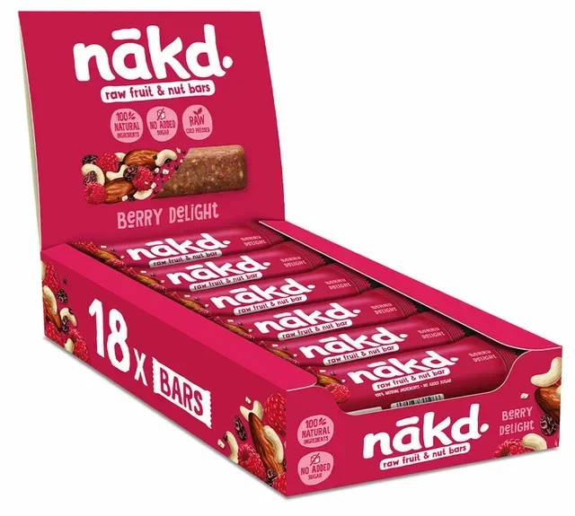 NAKD Кутия Сурова Лакомство с Боровинки Бар – 18 x 35 g