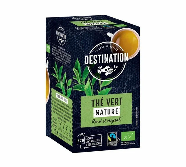 Bio természetes zöld tea - 20 frissesség tasak - FAIRTRADE - DESTINATION