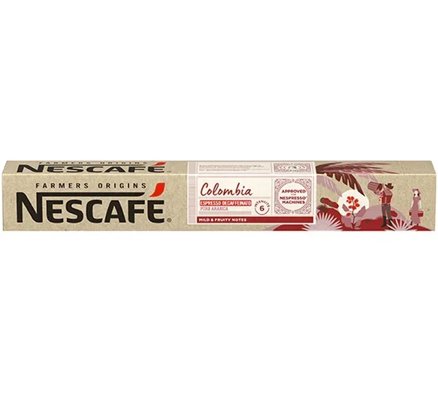 NESCAFE FARMERS 10 Capsules Decaf Colombia Origins - Nespresso* Original Compatible