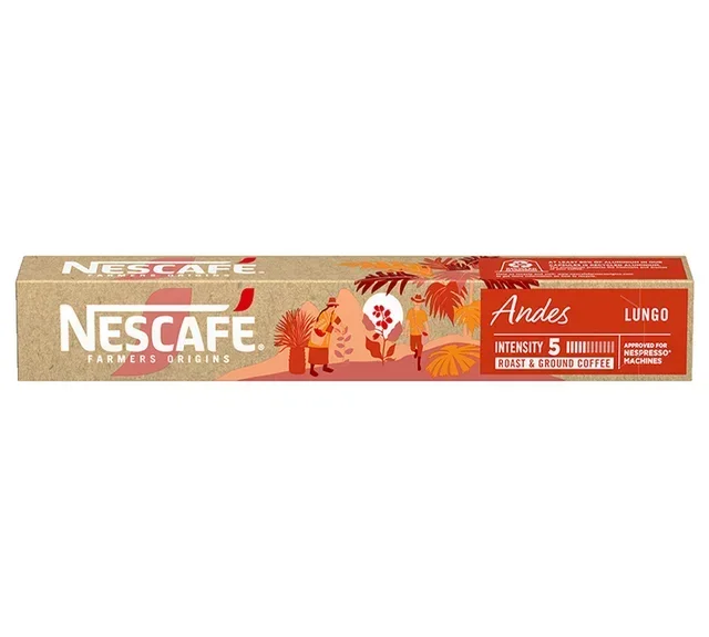 NESCAFE FARMERS ORIGINS Andes - 10 Aluminum Capsules for Nespresso* Original