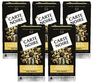 Capsule compatibili Nespresso* Original - Espresso Lungo n°6 (50 pz) - CARTE NOIRE