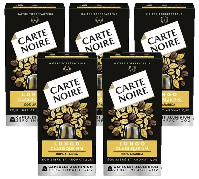 Capsule compatibili Nespresso* Original - Espresso Lungo n°6 (50 pz) - CARTE NOIRE