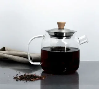 Théière OGO Living en verre borosilicate - Couvercle inox 55 cl