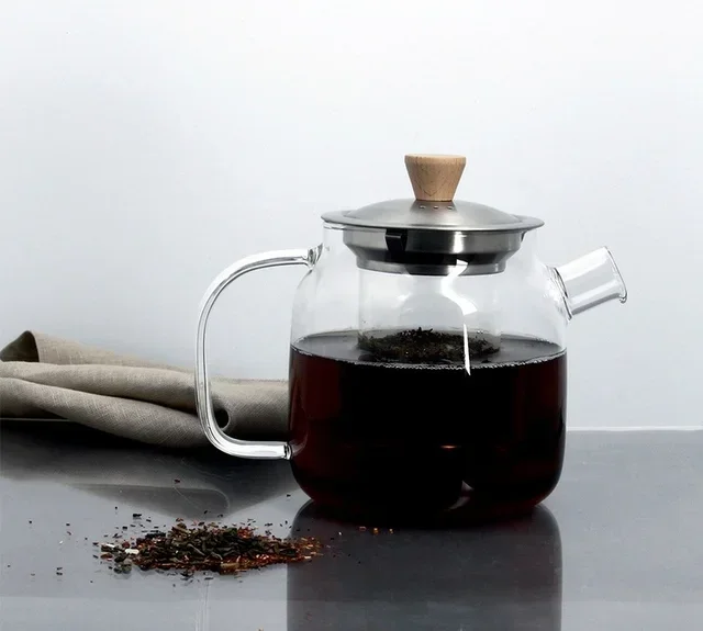 OGO Living borosilikaattilasinen teekannu ruostumattomalla teräskannella – 55 cl