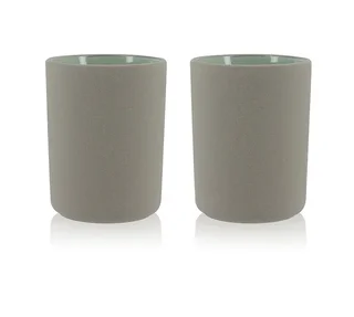 OGO Living Grey Stoneware Thermal Mugs - Set of 2 (20cl)