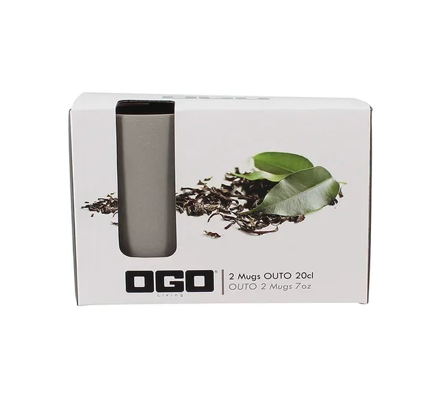 OGO Living Grey Stoneware Thermal Mugs - Set of 2 (20cl)