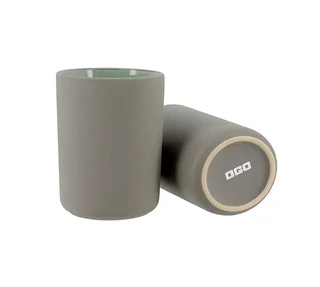 OGO Living Grey Stoneware Thermal Mugs - Set of 2 (20cl)