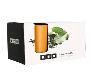 Σετ 2 Κούπες OUTO Κίτρινες Πέτρινες 27cl - OGO Living