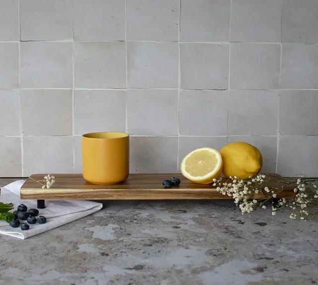 Σετ 2 Κούπες OUTO Κίτρινες Πέτρινες 27cl - OGO Living