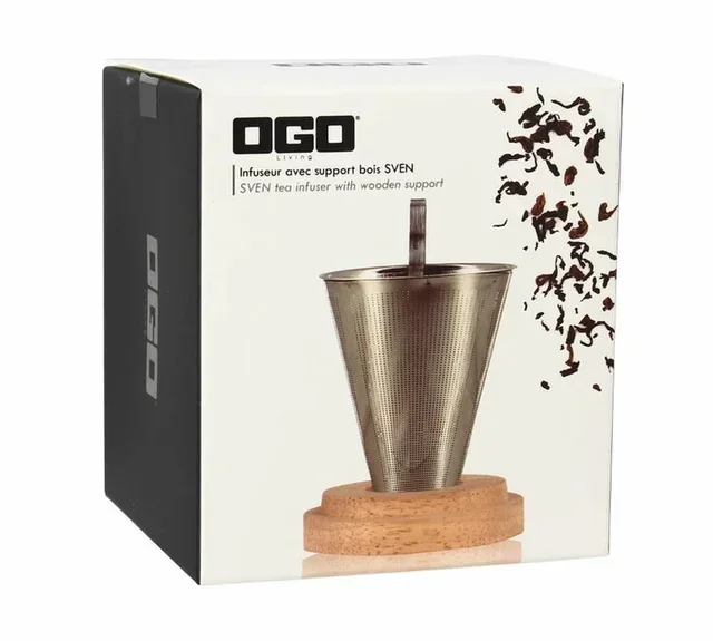 OGO Living Sven Tea Infuser - Stainless Steel with Wooden Lid